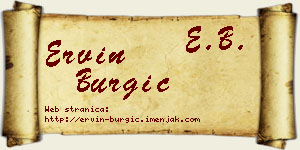 Ervin Burgić vizit kartica